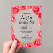 レッドローゼスダービーブライダルシャワー アクリル招待状 (インサイチュ (ポータブル))