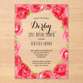 レッドローゼスダービーブライダルシャワー アクリル招待状 (正面)