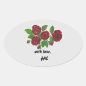 レッドローゼステッカー 楕円形シール (正面)