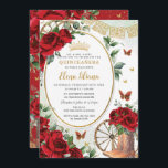 レッドローゼスフローラシャーロブーツキンセアニラスウィート16 招待状<br><div class="desc">この赤い鮮やかフローラクインセアニラ/甘い16の誕生日の招待を簡単かつ迅速にパーソナライズ。単クリックにはカスタマイズ、さらにボタンをクリックして文字の編集、フォントとフォントの色の変更。鮮やかな赤いバラ、フローラのカウボーイブーツと蝶を飾る。ストアで使用可能な一致アイテム。ハサマーセット素晴らし書類</div>