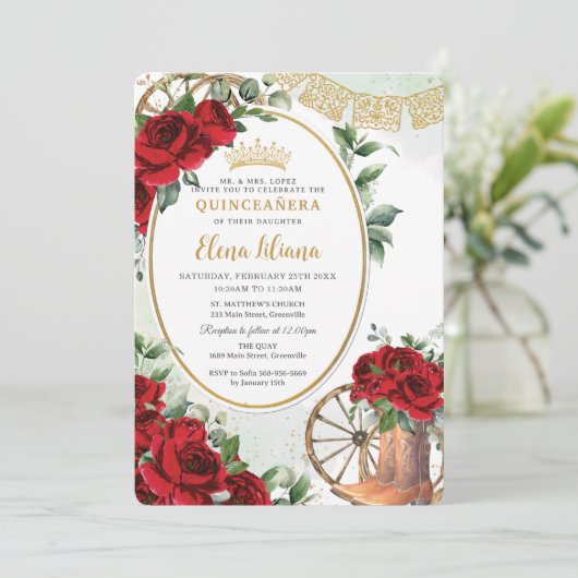 レッドローゼスフローラシャーロブーツキンセアニラスウィート16 招待状 (スタンド正面)