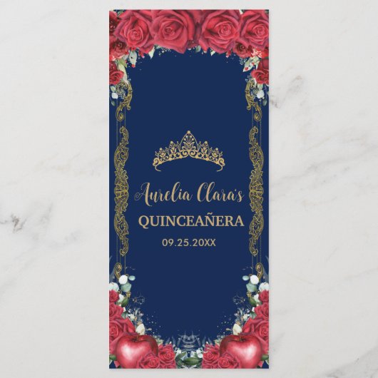 レッドローゼスフローラスノーホワイトアップル誕生日メニュー プログラム (裏面)