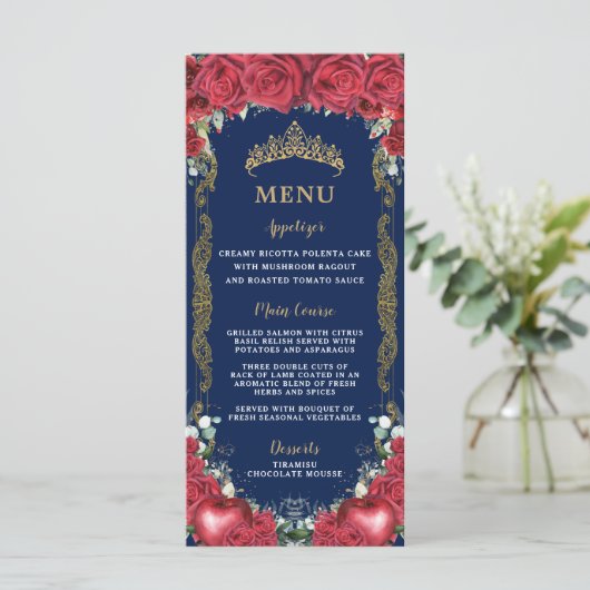 レッドローゼスフローラスノーホワイトアップル誕生日メニュー プログラム (スタンド正面)