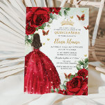 レッドローゼスフローラチョウチョウQuinceanera Sweet 16<br><div class="desc">このボホシックな赤い鮮やかフローラクインチェニェラ/甘い16誕生日の招待を簡単かつ迅速にパーソナライズ。単クリックにはカスタマイズ、さらにボタンをクリックして文字の編集、フォントとフォントの色の変更。鮮やかな赤いバラ、蝶、キラキラした赤いボールのガウンを着た少女をフィーチャー。ストアで使用可能な一致アイテム。ハサマーセット素晴らし書類</div>