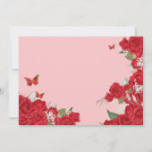 レッドローゼスフローラティアラバタフライキンセアニェラ 招待状 (裏面)