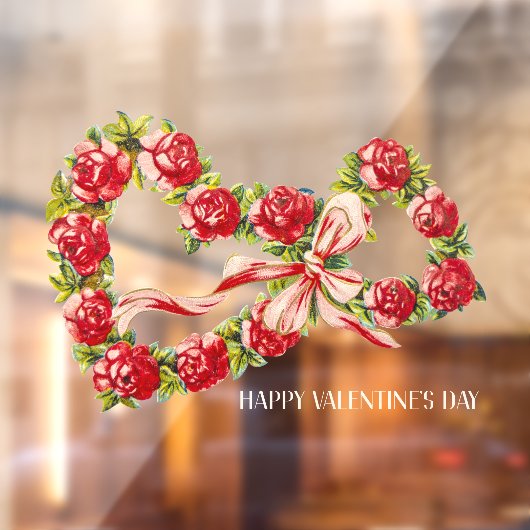 レッドローゼスフローラハートエレガントリースかわいいヴィンテージ ウィンドウサイン (シート2)