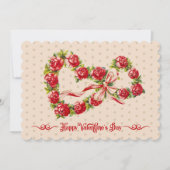 レッドローゼスフローラハートエレガントリースかわいいヴィンテージ シーズンカード (正面)