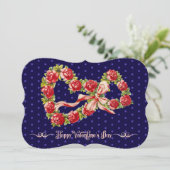 レッドローゼスフローラハートエレガントリースかわいいヴィンテージ シーズンカード (スタンド正面)