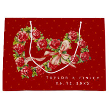 レッドローゼスフローラハートエレガントリースかわいいヴィンテージ