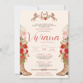 レッドローゼスフローラブーツウエスタンチャラキンセアニェラ 招待状 (正面)