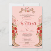 レッドローゼスフローラブーツウエスタンチャラキンセアニェラ 招待状 (正面)