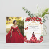 レッドローゼスフローラプリンセスキンセアニラ写真 サンキューカード (スタンド正面)