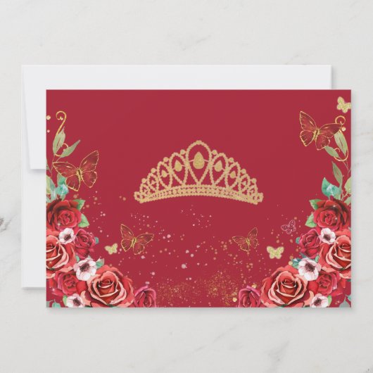 レッドローゼスフローラプリンセスキンセアニラ写真 サンキューカード (裏面)