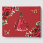 レッドローゼスフローラプリンセスドレス金ゴールドキンセアニェラ ゲストブック (裏面)