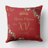 レッドローゼスフローラ写真キンセアニラキープサケ クッション (裏面)