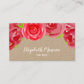 レッドローゼスフローラ美容師サロンメイクアップクラフト 名刺 (正面)