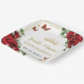 レッドローゼスフローラ蝶キンセアニラ ペーパープレート (傾斜あり)