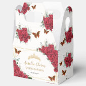 レッドローゼスフローラ蝶金ゴールド誕生日ゲーブル フェイバーボックス (見開き)