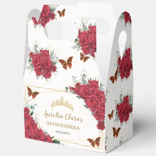 レッドローゼスフローラ蝶XV 16誕生日ゲーブル フェイバーボックス (見開き)