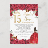 レッドローゼスフローラ金ゴールドキンセアニラ15祈りの言葉カード エンクロージャーカード (正面)