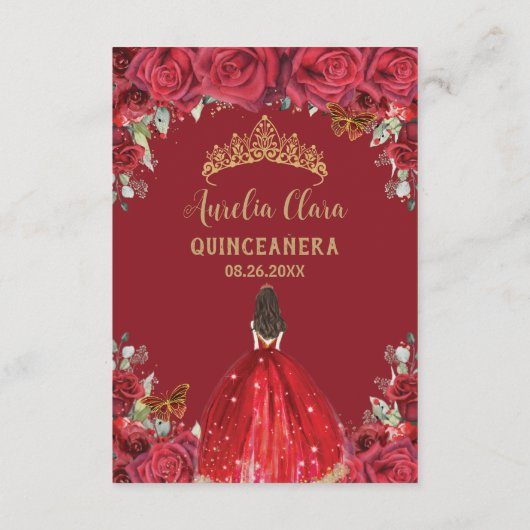 レッドローゼスフローラ金ゴールドキンセアニラ15祈りの言葉カード エンクロージャーカード (裏面)