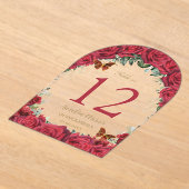 レッドローゼスフローラ金ゴールドキンセアニラ16表番号 アクリル招待状 (レイダウン)