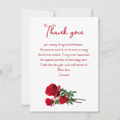 レッドローゼスブライダルシャワーギフトサンキューカード サンキューカード (正面)