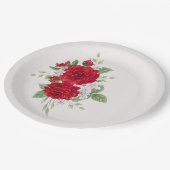 レッドローゼスブライダルシャワー ペーパープレート (アングル)