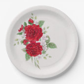 レッドローゼスブライダルシャワー ペーパープレート (正面)