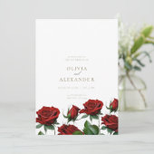 レッドローゼスモダン結婚式招待状 招待状 (スタンド正面)