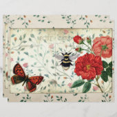 レッドローゼスヴィンテージはがきスクラップブック紙 (正面/裏面)