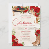 レッドローゼスヴィンテージシャーロウェスタンキンセアニェラ 招待状 (正面)