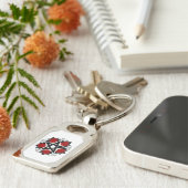 レッドローゼス付きペンタグラム キーホルダー (側面)