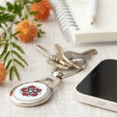 レッドローゼス付きペンタグラム キーホルダー (側面)