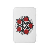 レッドローゼス付きペンタグラム バスマット (正面縦)