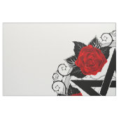 レッドローゼス付きペンタグラム ファブリック (ファットクウォーター)