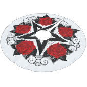 レッドローゼス付きペンタグラム ブラッシュドポリエステルツリースカート (アングル)