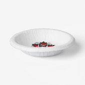 レッドローゼス付きペンタグラム ペーパーボウル (傾斜あり)