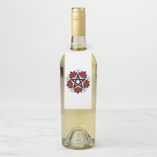 レッドローゼス付きペンタグラム ボトルネックタグ (ボトル)