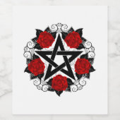 レッドローゼス付きペンタグラム ワインラベル (シングルラベル)