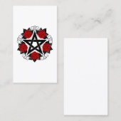 レッドローゼス付きペンタグラム 割引カード (正面/裏面)