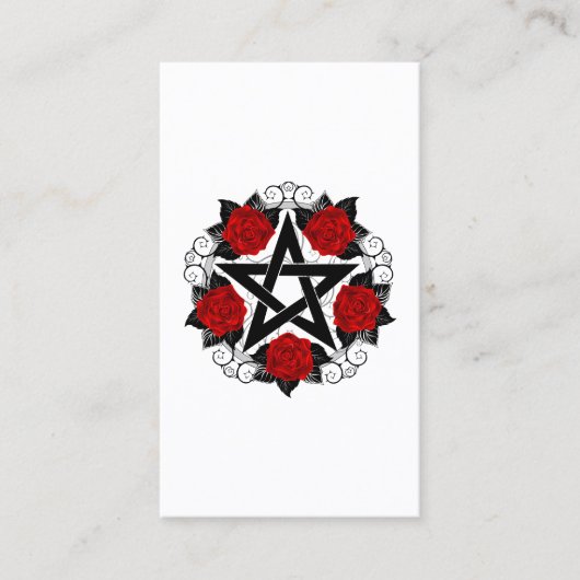 レッドローゼス付きペンタグラム 割引カード (正面)