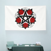 レッドローゼス付きペンタグラム 横断幕 (トレードショー)