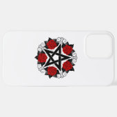 レッドローゼス付きペンタグラム iPhoneケース (裏面横)