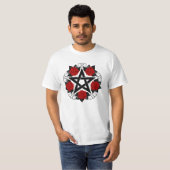 レッドローゼス付きペンタグラム Tシャツ (正面フル)