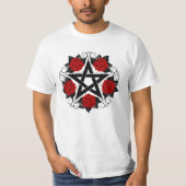 レッドローゼス付きペンタグラム Tシャツ (正面)
