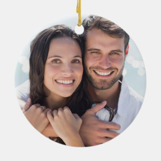 レッドローゼス初めてのクリスマス写真テンプレート セラミックオーナメント (裏面)