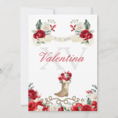 レッドローゼス女性のカーボーイウエスタンランチキンセアニラ 招待状 (裏面)