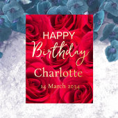 レッドローゼス実在ハッピーバースデーゴールドフォイル 箔シーズンポストカード