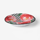 レッドローゼス白黒ギンガム ペーパーボウル (傾斜あり)